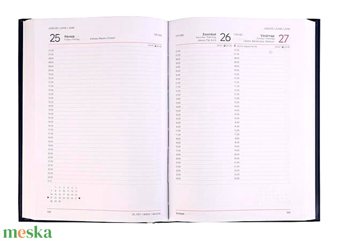 2027. évi fekete műbőr A/5 napi határidőnapló a zöld árnyalataival festett pontmandalával 21x14,8 cm - otthon & életmód - papír, írószer - naptár & tervező - Meska.hu