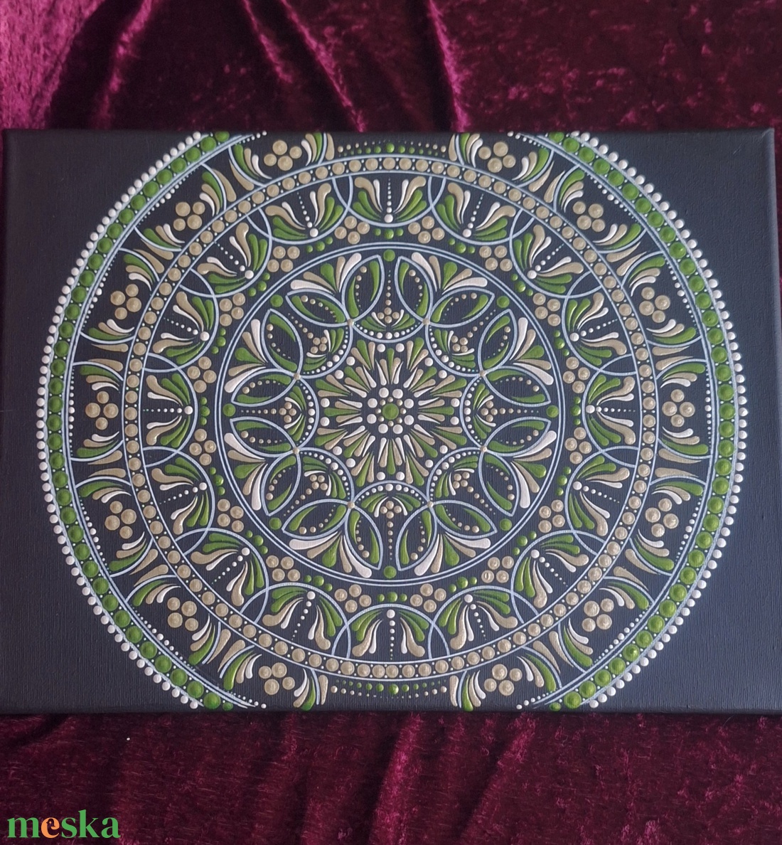 Gyógyító Mandala 40x30cm kézzel festett spirituális lakásdekoráció - művészet - festmény - akril - Meska.hu