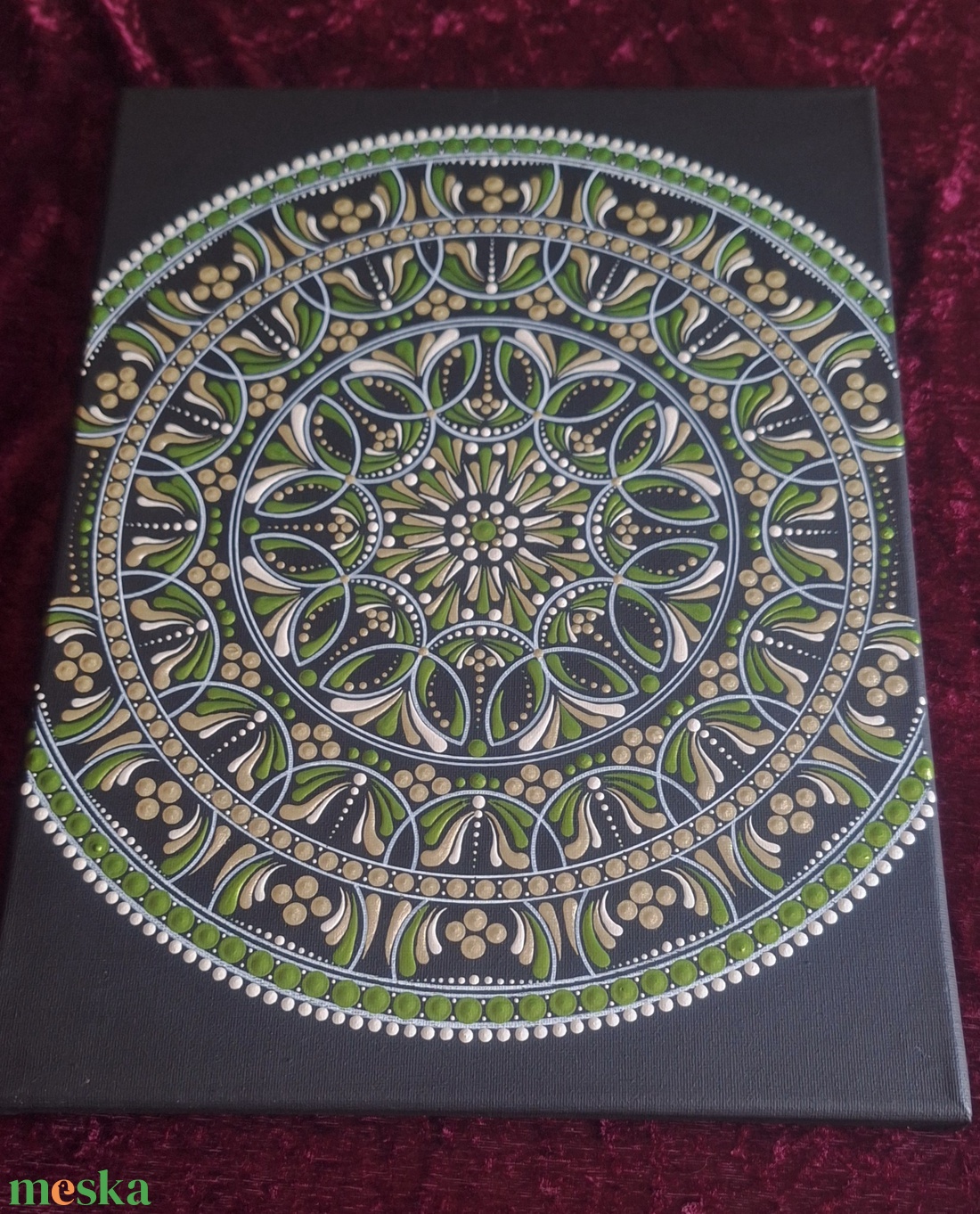 Gyógyító Mandala 40x30cm kézzel festett spirituális lakásdekoráció - művészet - festmény - akril - Meska.hu