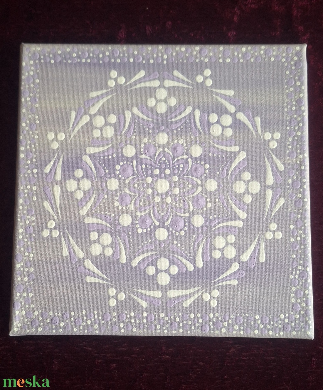 Pasztell varázs-Lila 20x20cm mandala - otthon & életmód - dekoráció - spiritualitás - mandala - Meska.hu