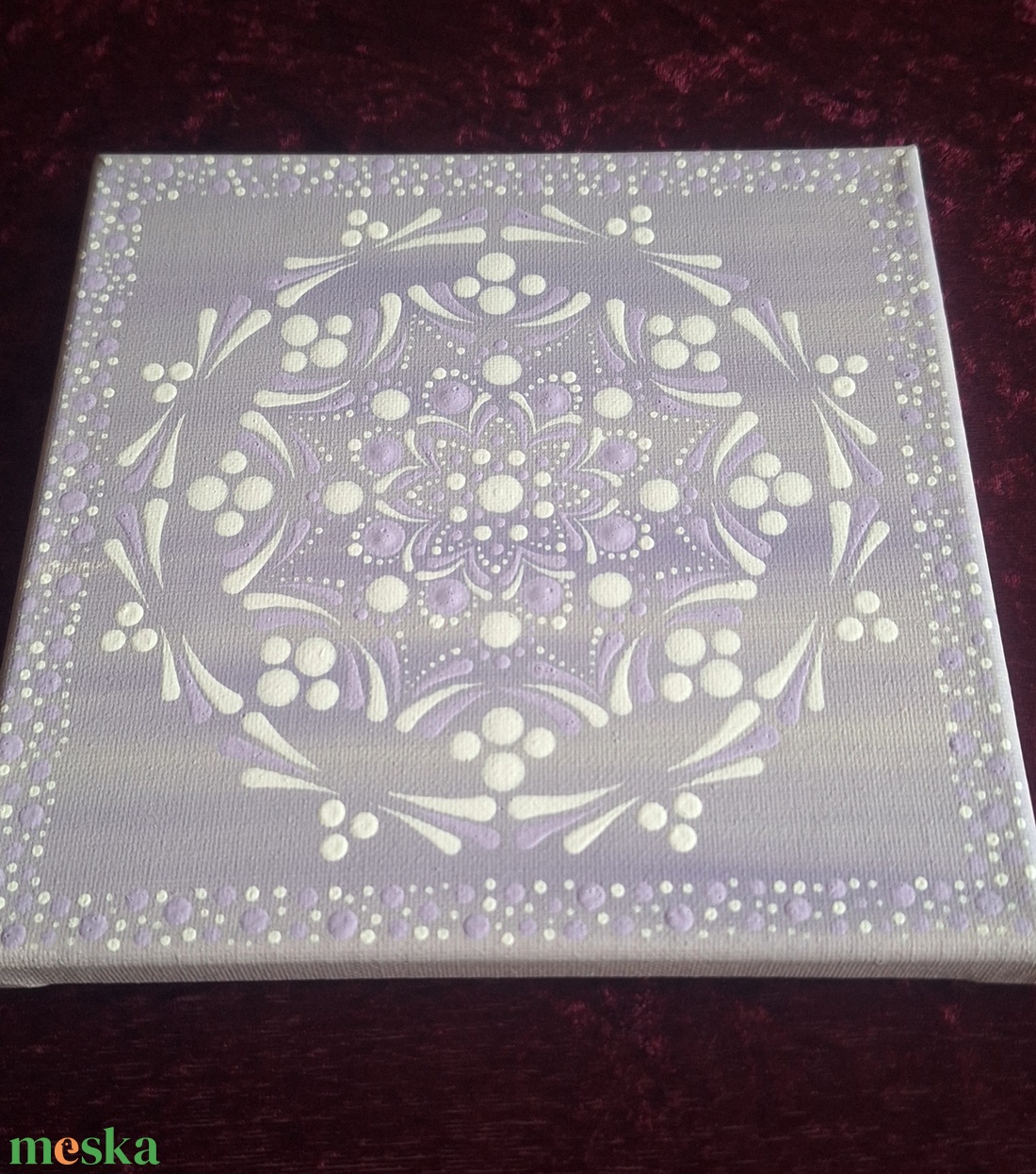Pasztell varázs-Lila 20x20cm mandala - otthon & életmód - dekoráció - spiritualitás - mandala - Meska.hu