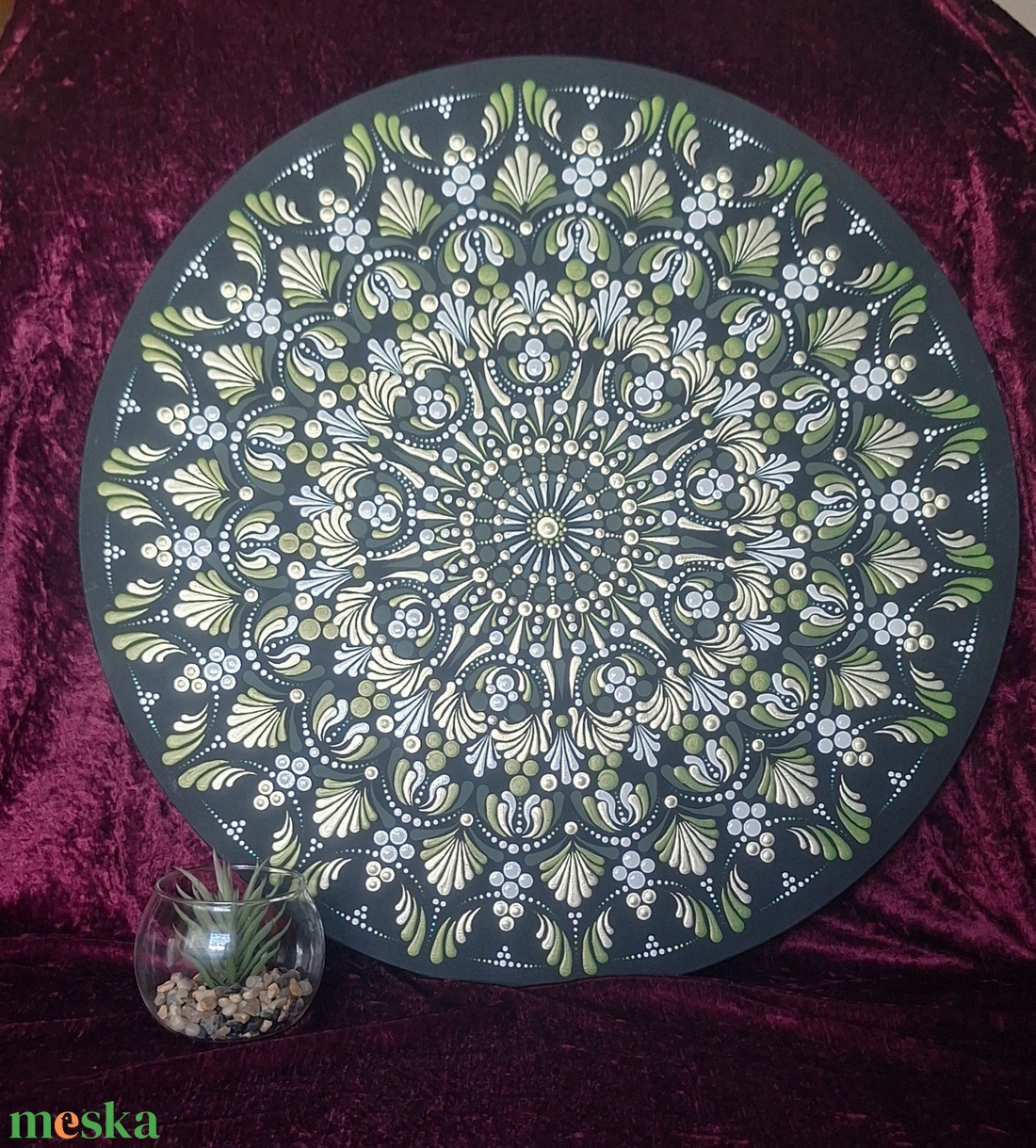 Szívcsakra Meditáció Mandala-50cm-Egyedi fali dekoráció  - otthon & életmód - dekoráció - spiritualitás - mandala - Meska.hu