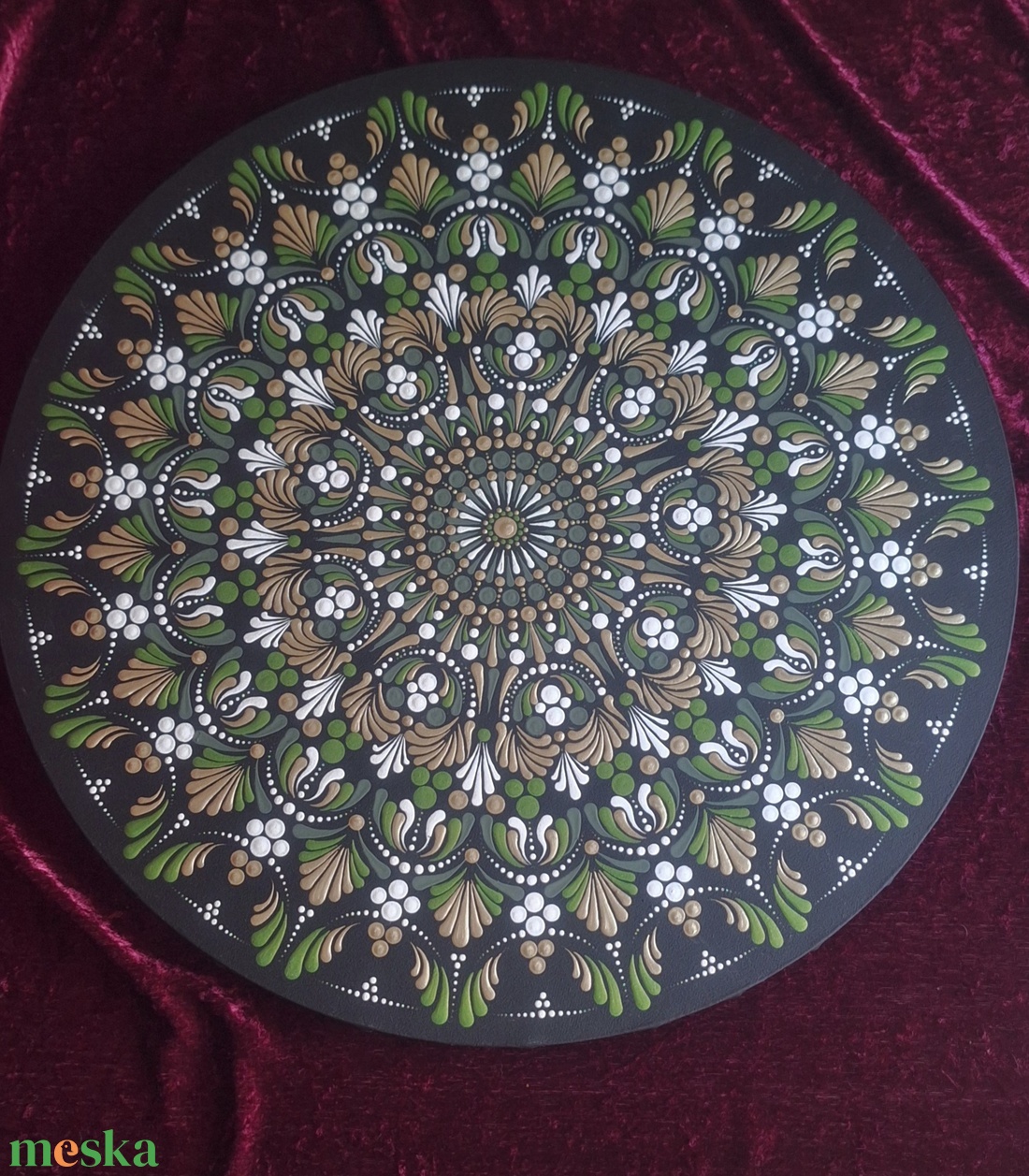 Szívcsakra Meditáció Mandala-50cm-Egyedi fali dekoráció  - otthon & életmód - dekoráció - spiritualitás - mandala - Meska.hu