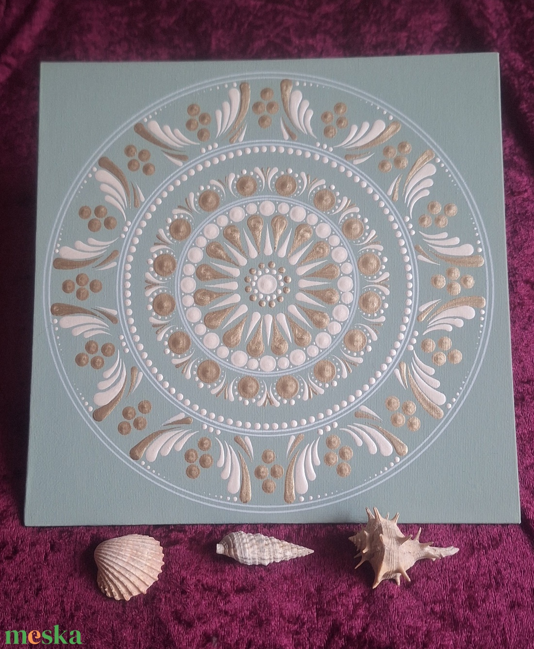 Fény-Mandala 25x25cm kasírozott vászon - otthon & életmód - dekoráció - spiritualitás - mandala - Meska.hu