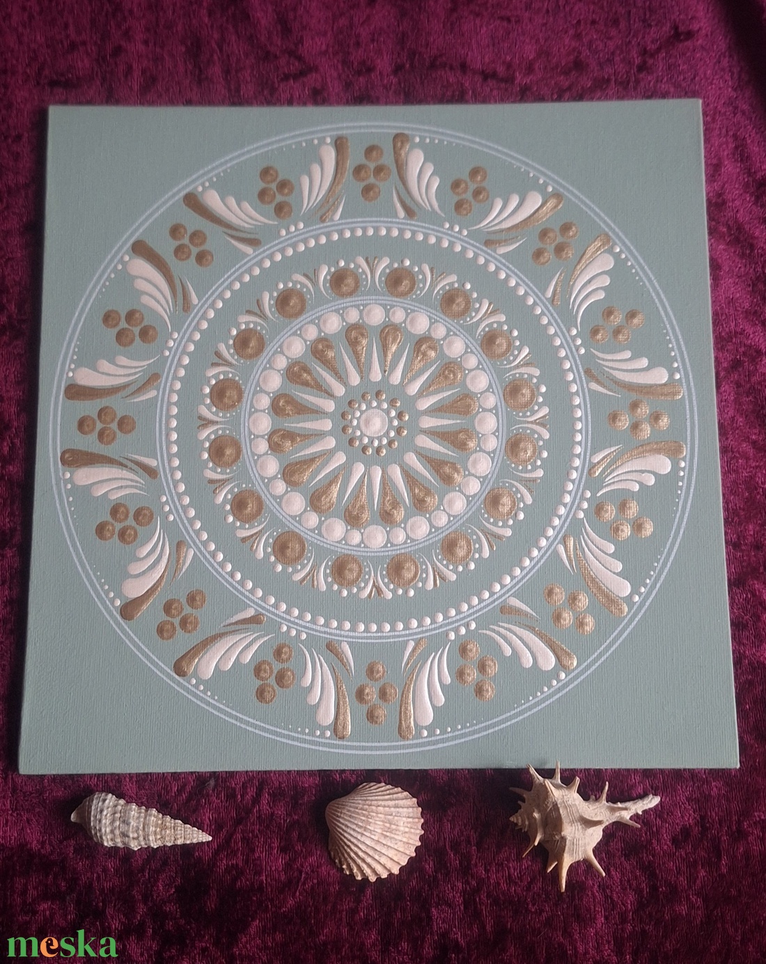 Fény-Mandala 25x25cm kasírozott vászon - otthon & életmód - dekoráció - spiritualitás - mandala - Meska.hu