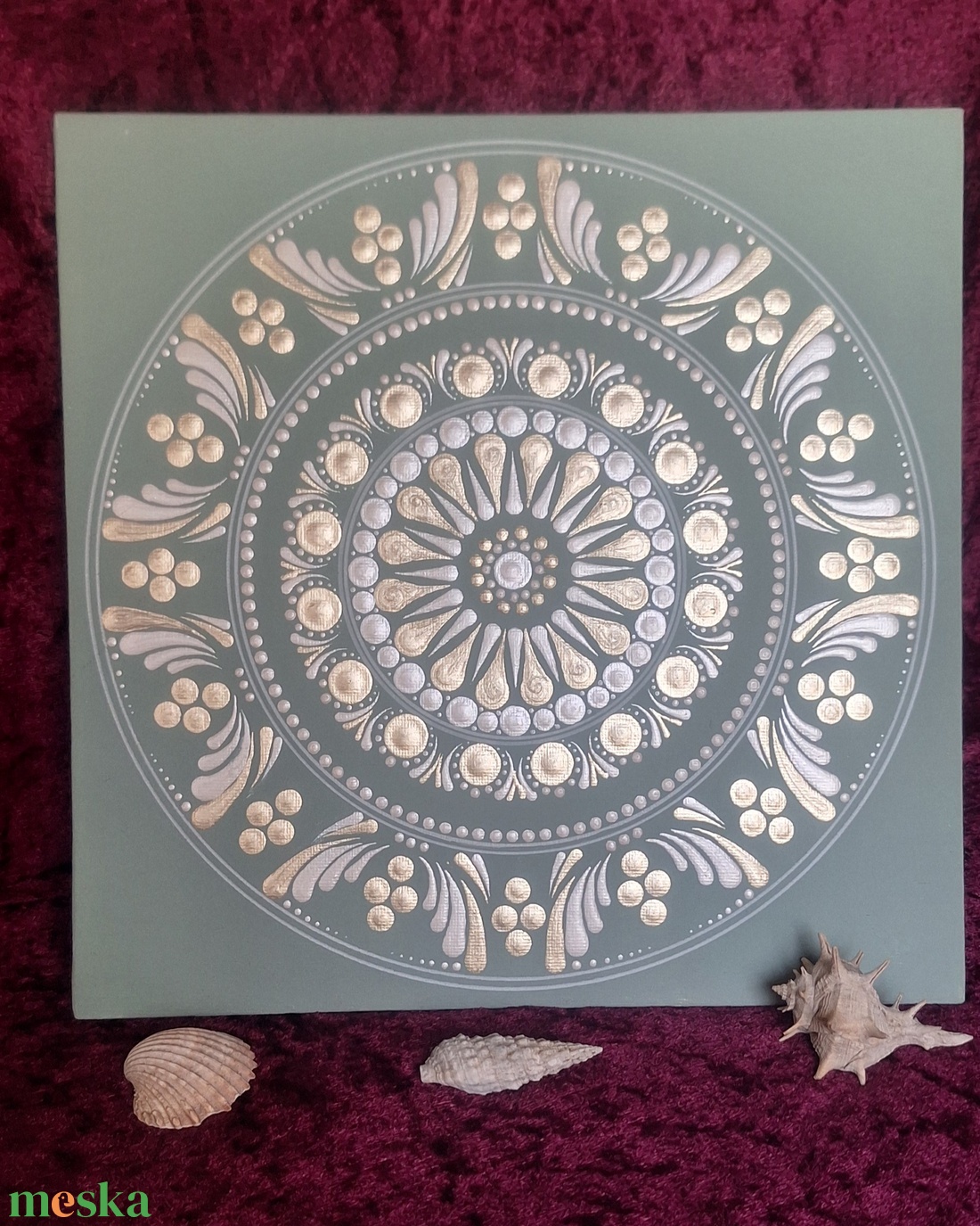Fény-Mandala 25x25cm kasírozott vászon - otthon & életmód - dekoráció - spiritualitás - mandala - Meska.hu