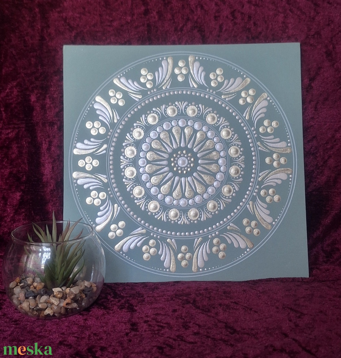 Fény-Mandala 25x25cm kasírozott vászon - otthon & életmód - dekoráció - spiritualitás - mandala - Meska.hu