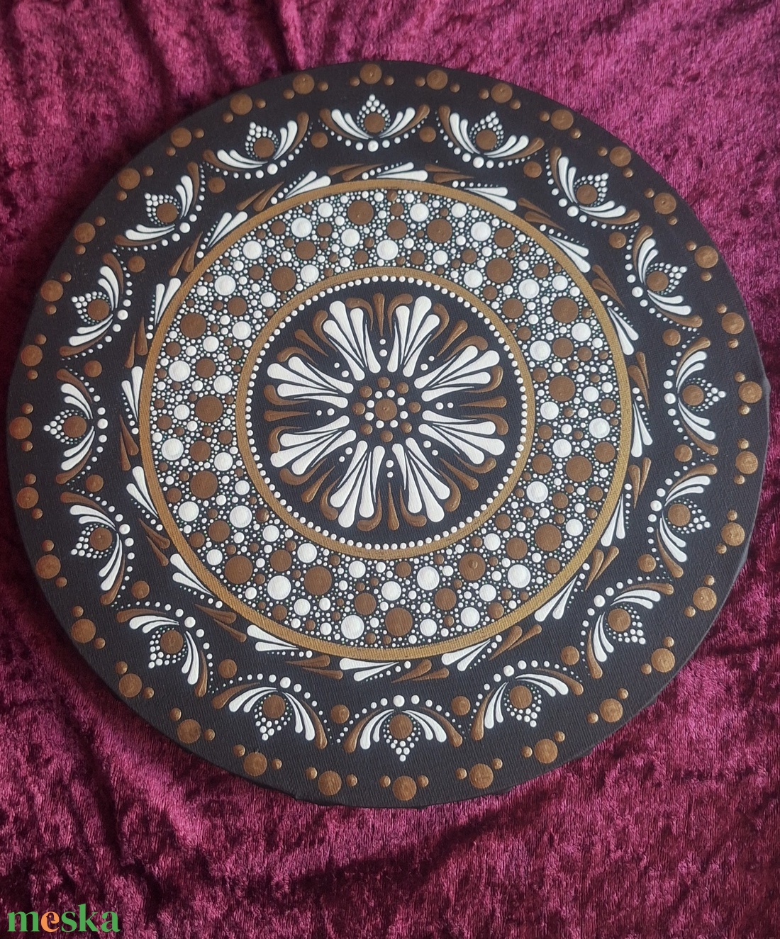 Kozmikus Rend- 30 cm-es feszített vászon, kézzel pontozott mandala  - otthon & életmód - dekoráció - spiritualitás - mandala - Meska.hu