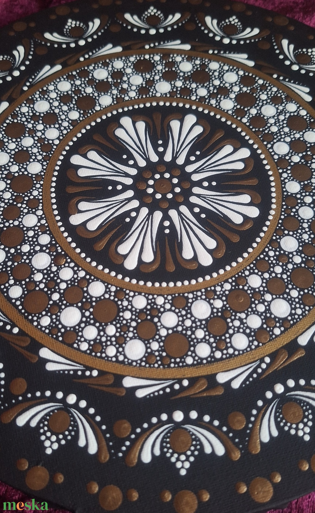 Kozmikus Rend- 30 cm-es feszített vászon, kézzel pontozott mandala  - otthon & életmód - dekoráció - spiritualitás - mandala - Meska.hu