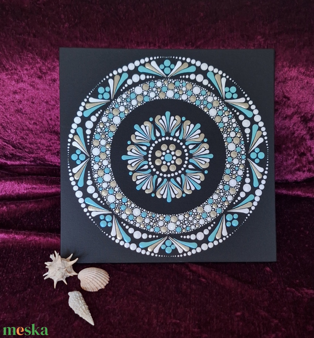 Lelki nyugalom kézzel festett (ponttechnika) Mandala 25x25cm  - otthon & életmód - dekoráció - spiritualitás - mandala - Meska.hu