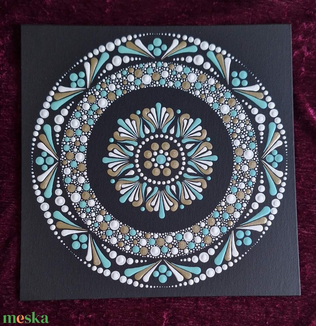 Lelki nyugalom kézzel festett (ponttechnika) Mandala 25x25cm  - otthon & életmód - dekoráció - spiritualitás - mandala - Meska.hu