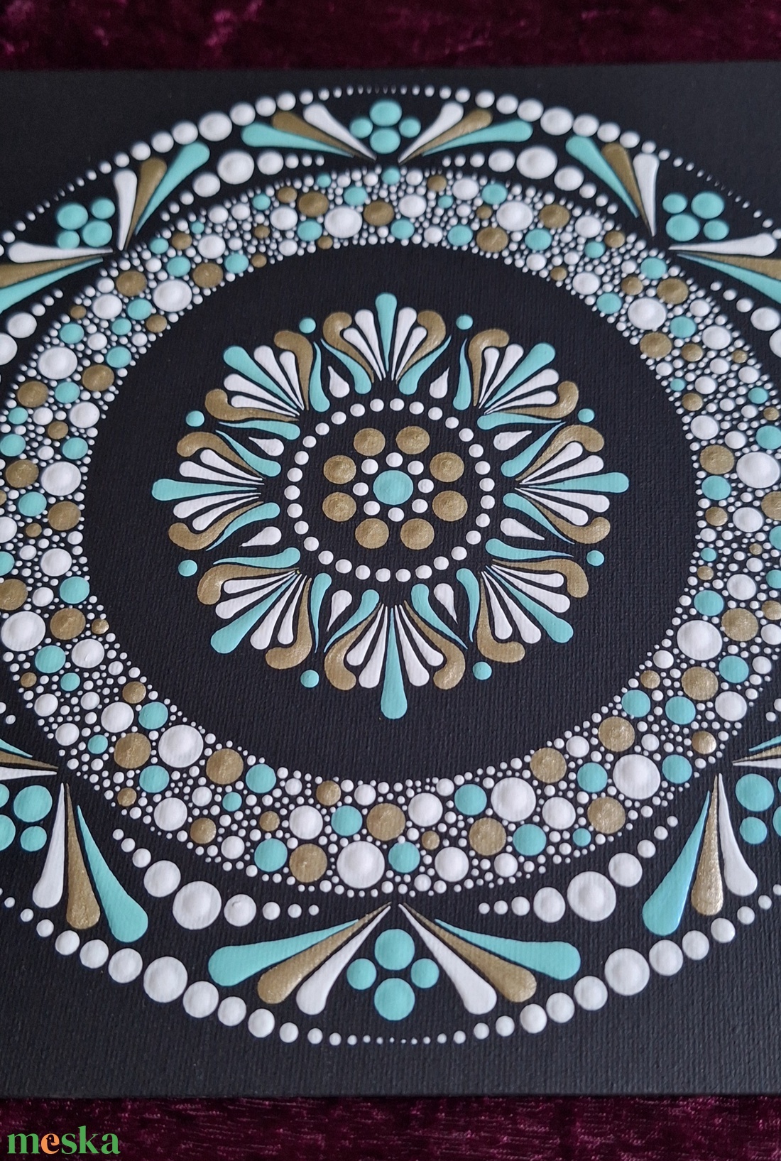 Lelki nyugalom kézzel festett (ponttechnika) Mandala 25x25cm  - otthon & életmód - dekoráció - spiritualitás - mandala - Meska.hu
