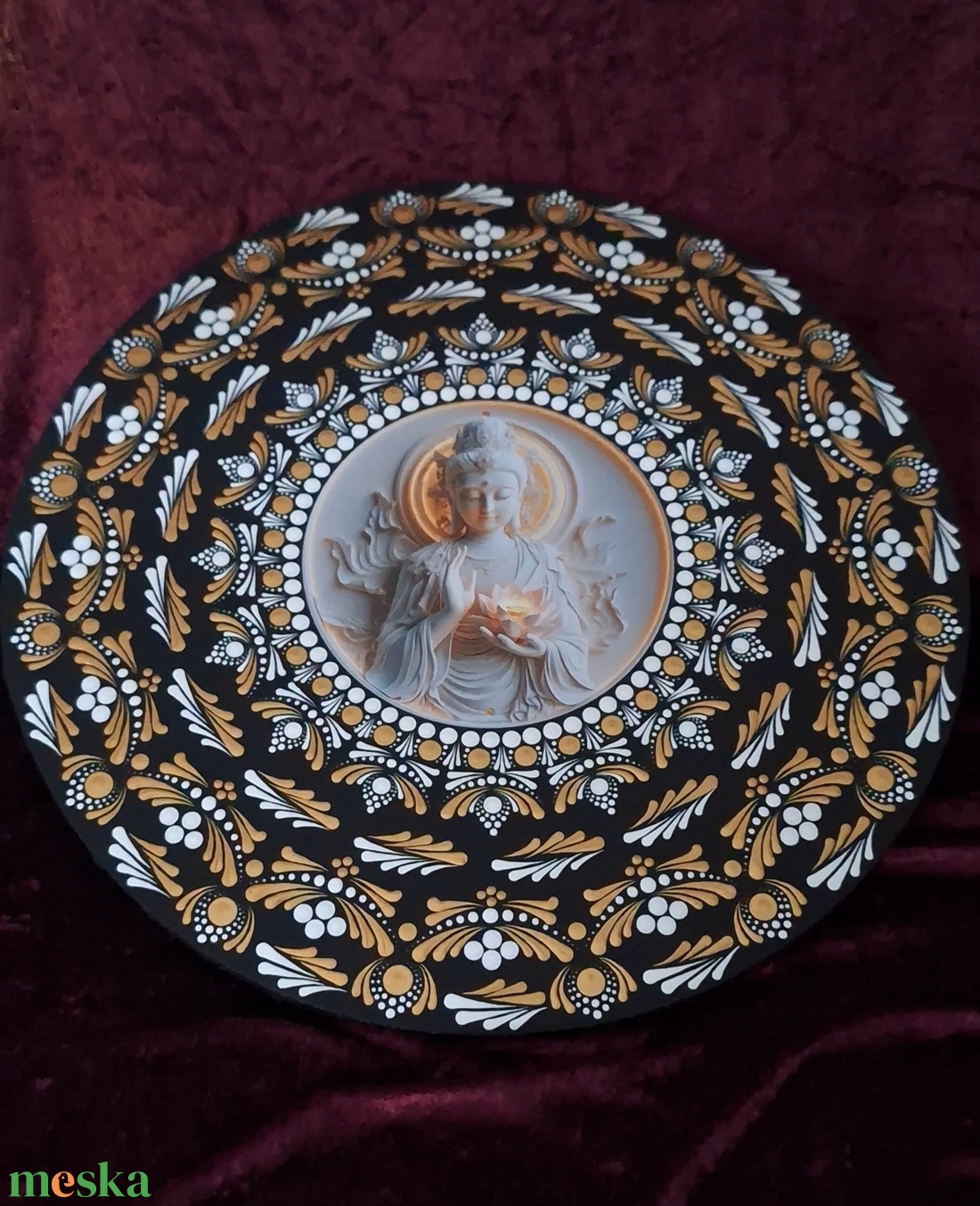 Buddha Mandala falukép- spirituális lakásdekor 50cm - otthon & életmód - dekoráció - spiritualitás - mandala - Meska.hu