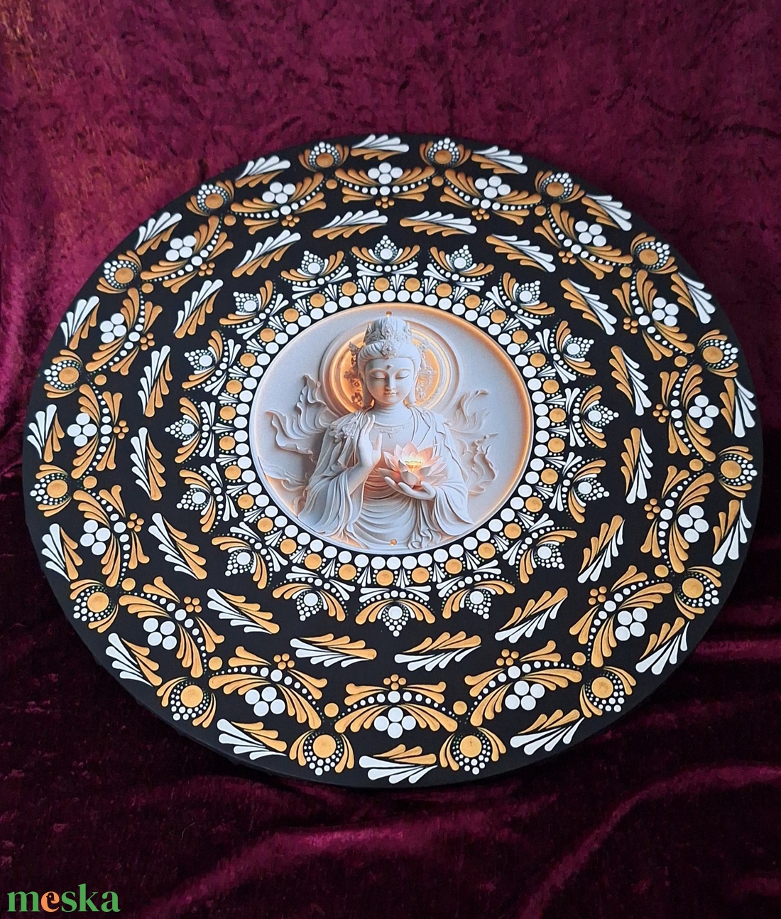 Buddha Mandala falukép- spirituális lakásdekor 50cm - otthon & életmód - dekoráció - spiritualitás - mandala - Meska.hu