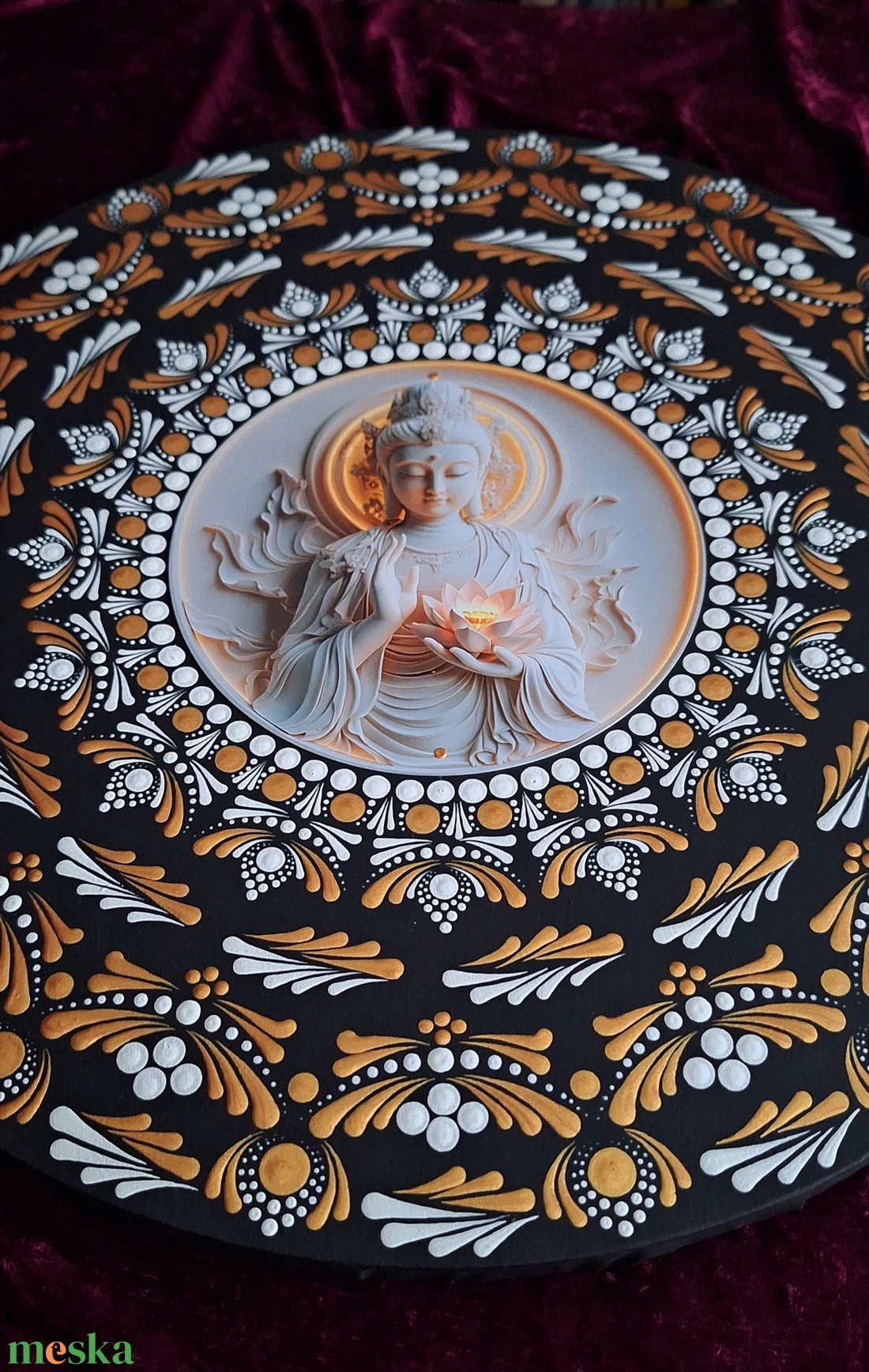 Buddha Mandala falukép- spirituális lakásdekor 50cm - otthon & életmód - dekoráció - spiritualitás - mandala - Meska.hu