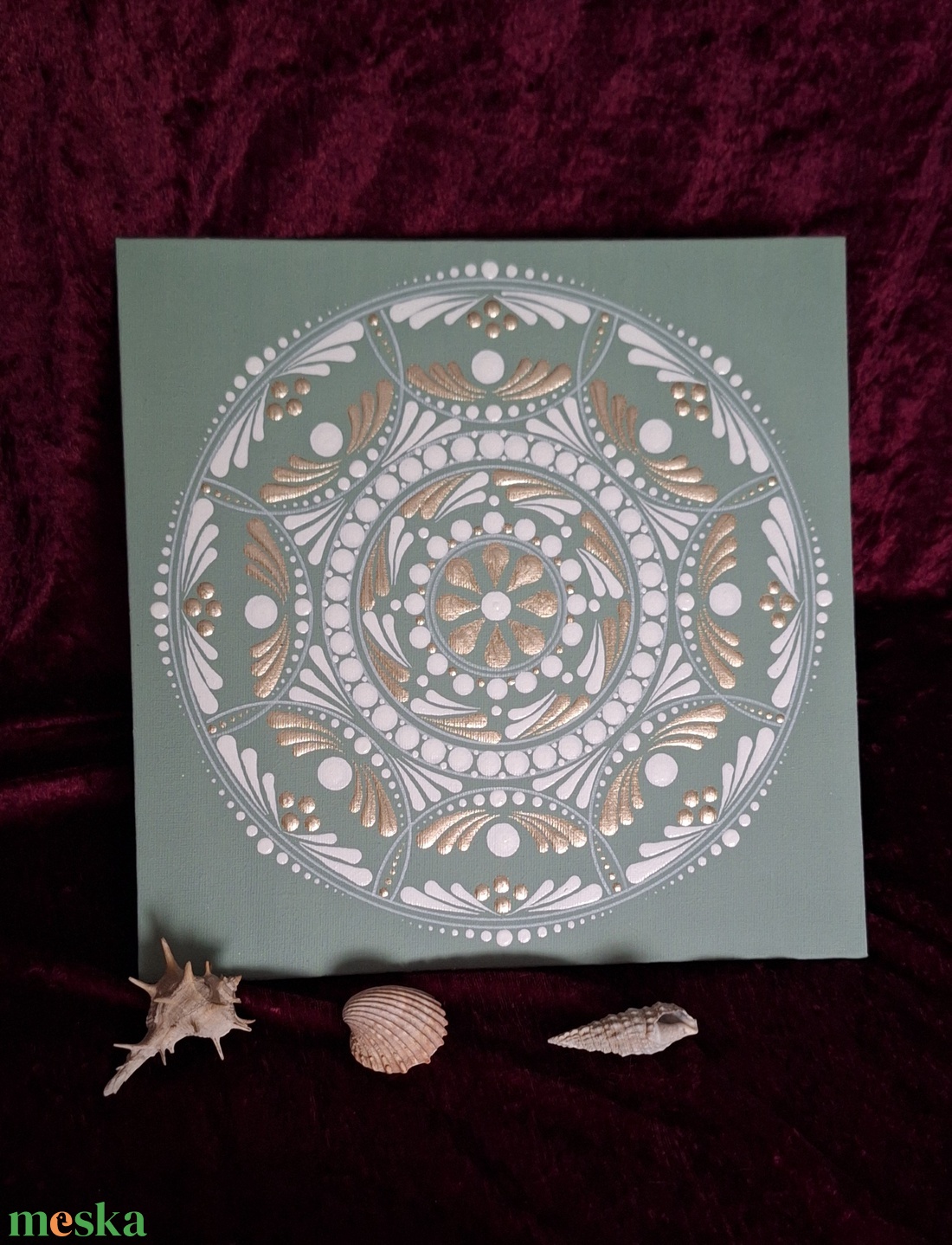 Fény-Mandala 25x25cm kasírozott vászon - otthon & életmód - dekoráció - spiritualitás - mandala - Meska.hu