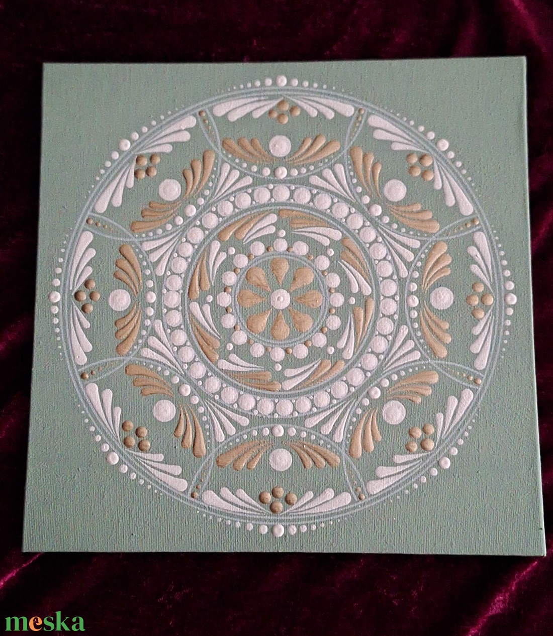 Fény-Mandala 25x25cm kasírozott vászon - otthon & életmód - dekoráció - spiritualitás - mandala - Meska.hu
