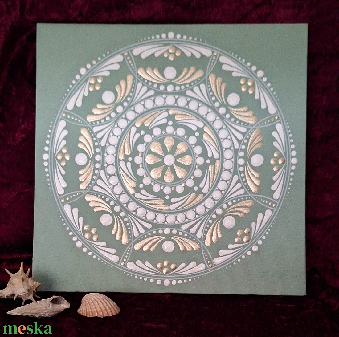 Fény-Mandala 25x25cm kasírozott vászon - otthon & életmód - dekoráció - spiritualitás - mandala - Meska.hu