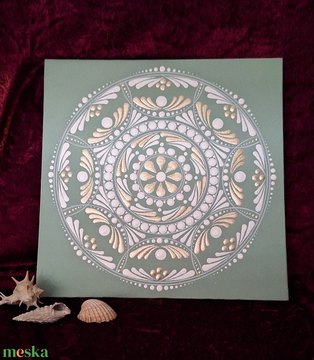 Fény-Mandala 25x25cm kasírozott vászon - otthon & életmód - dekoráció - spiritualitás - mandala - Meska.hu