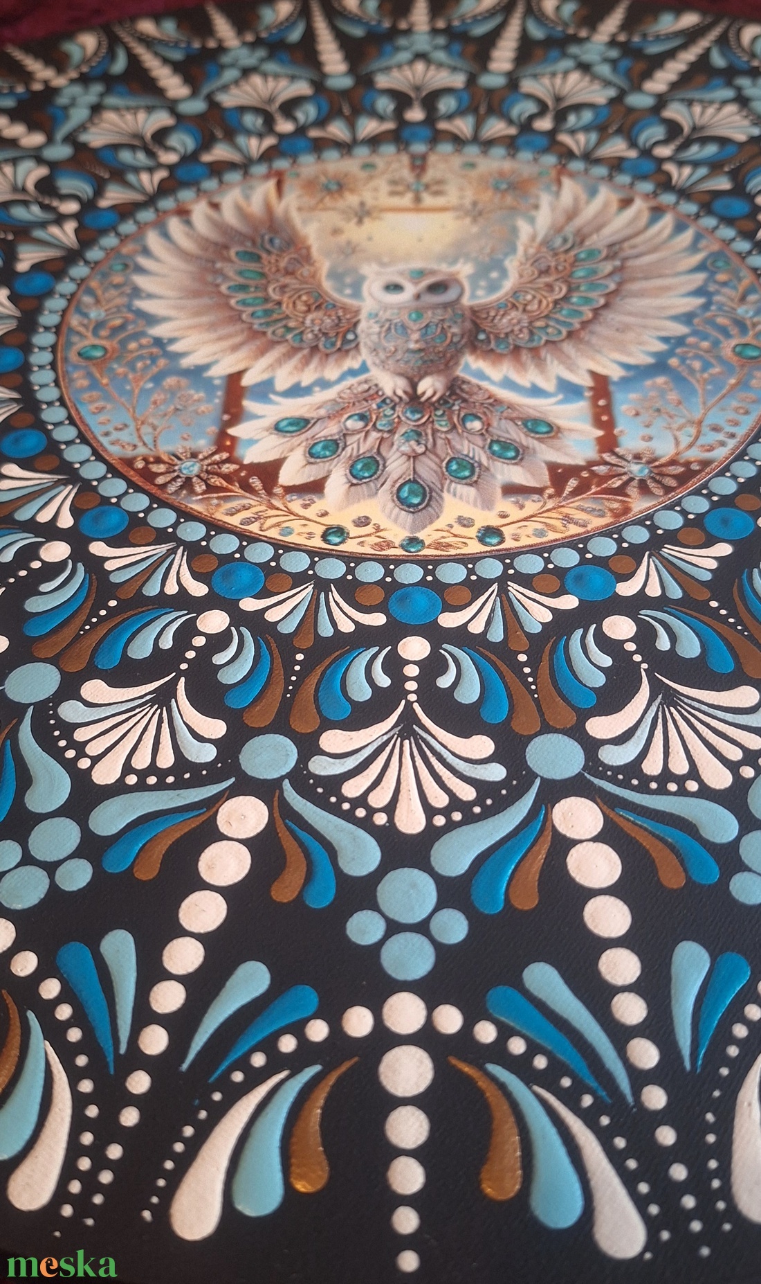 Bölcsesség és Védelem -misztikus bagoly mandala- 50cm - otthon & életmód - dekoráció - spiritualitás - mandala - Meska.hu