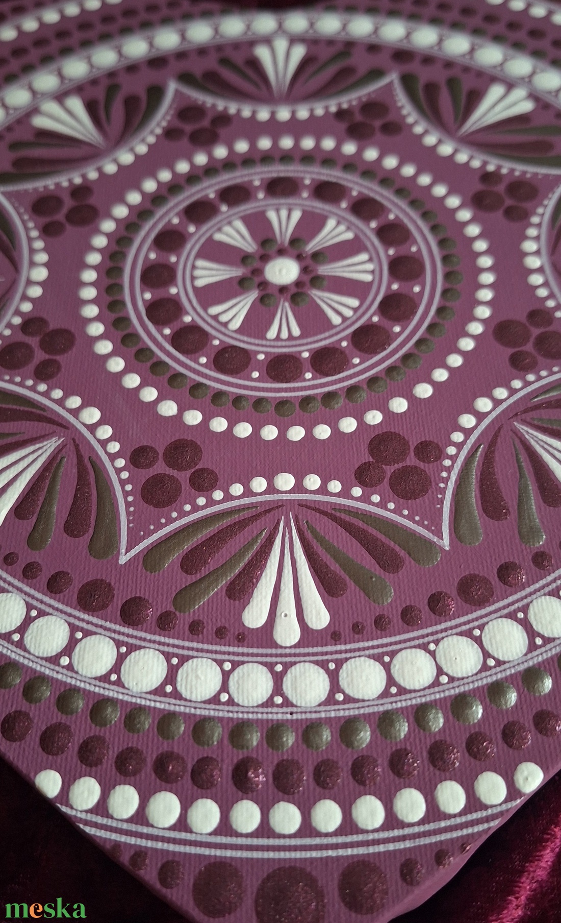 Pink Love-mandala-30cm -Dekoráció  - művészet - festmény - akril - Meska.hu