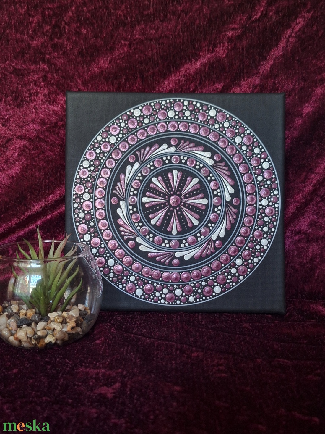Szeretet Áramlás -mandala-20cm- dotart - művészet - festmény - akril - Meska.hu