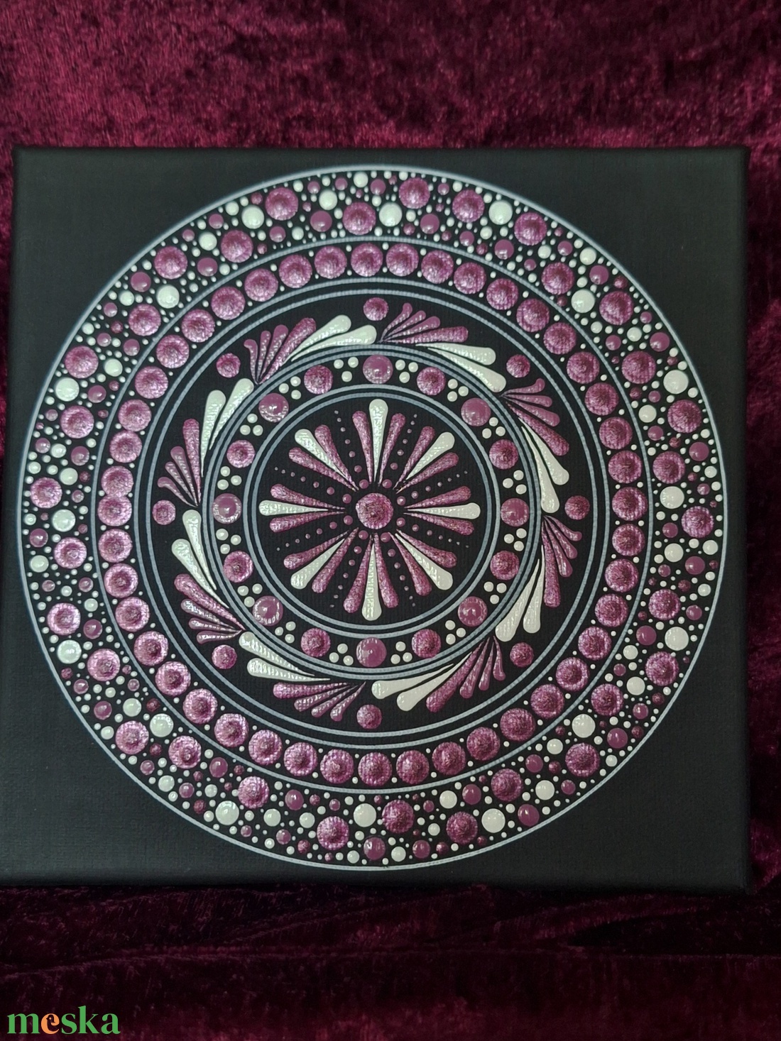 Szeretet Áramlás -mandala-20cm- dotart - művészet - festmény - akril - Meska.hu
