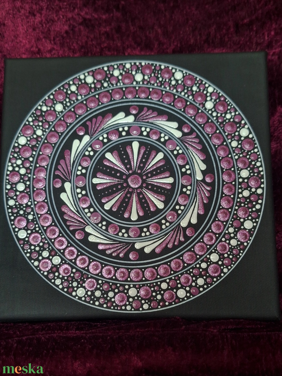 Szeretet Áramlás -mandala-20cm- dotart - művészet - festmény - akril - Meska.hu