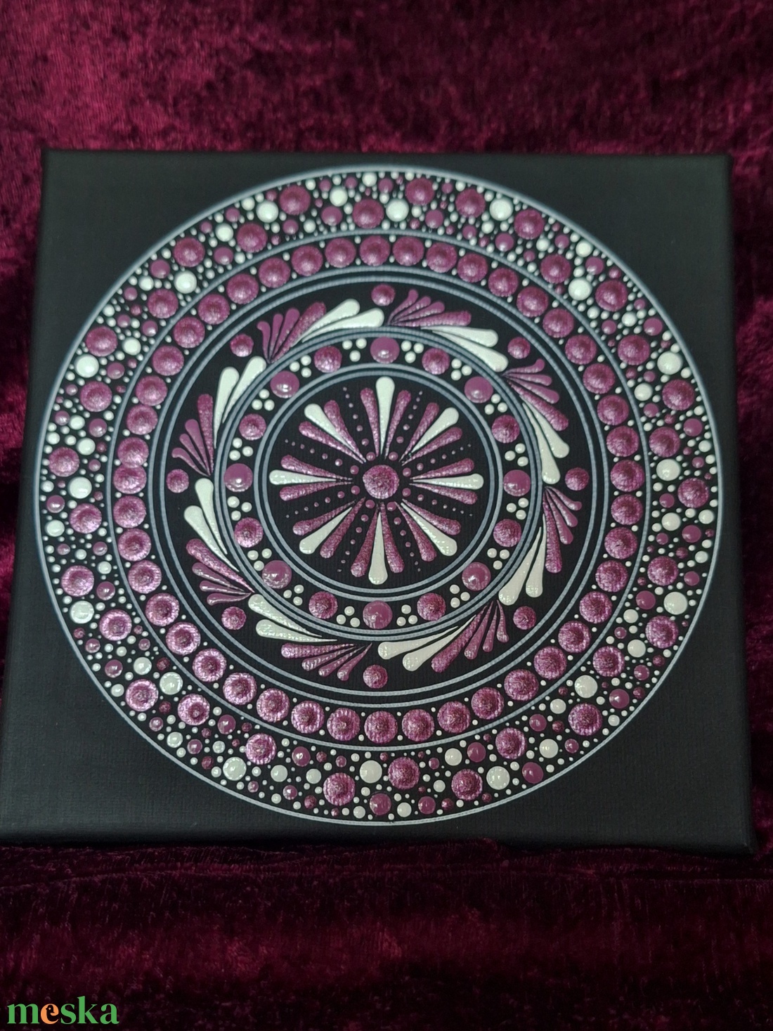 Szeretet Áramlás -mandala-20cm- dotart - művészet - festmény - akril - Meska.hu
