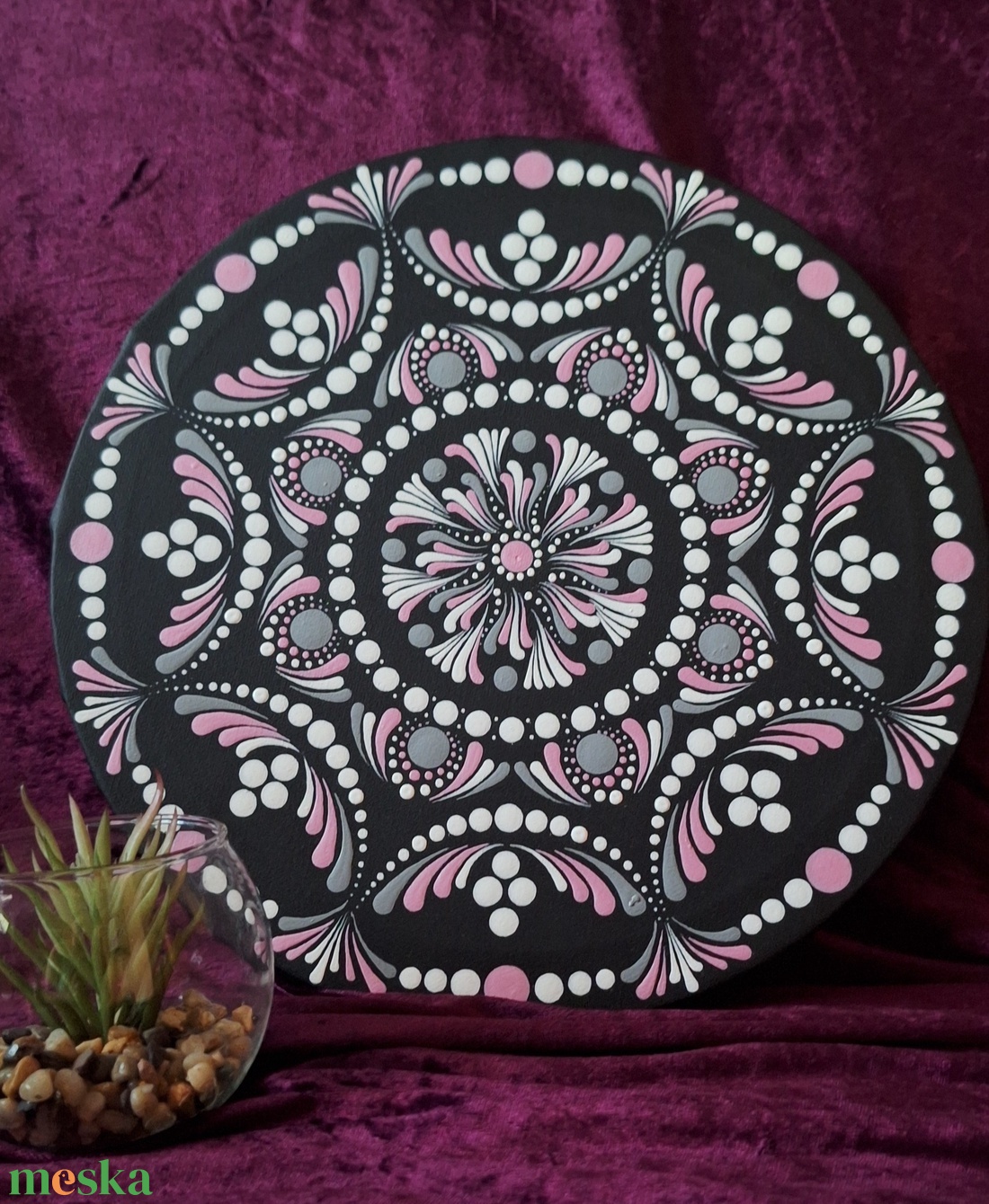 Pink beauty mandala- pontozott- 30cm - otthon & életmód - dekoráció - spiritualitás - mandala - Meska.hu