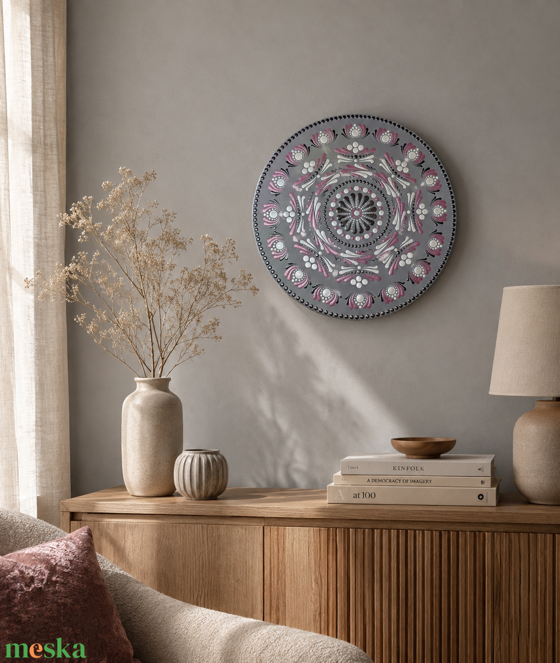 Elegáns pontozott mandala festmény 30cm  - otthon & életmód - dekoráció - spiritualitás - mandala - Meska.hu