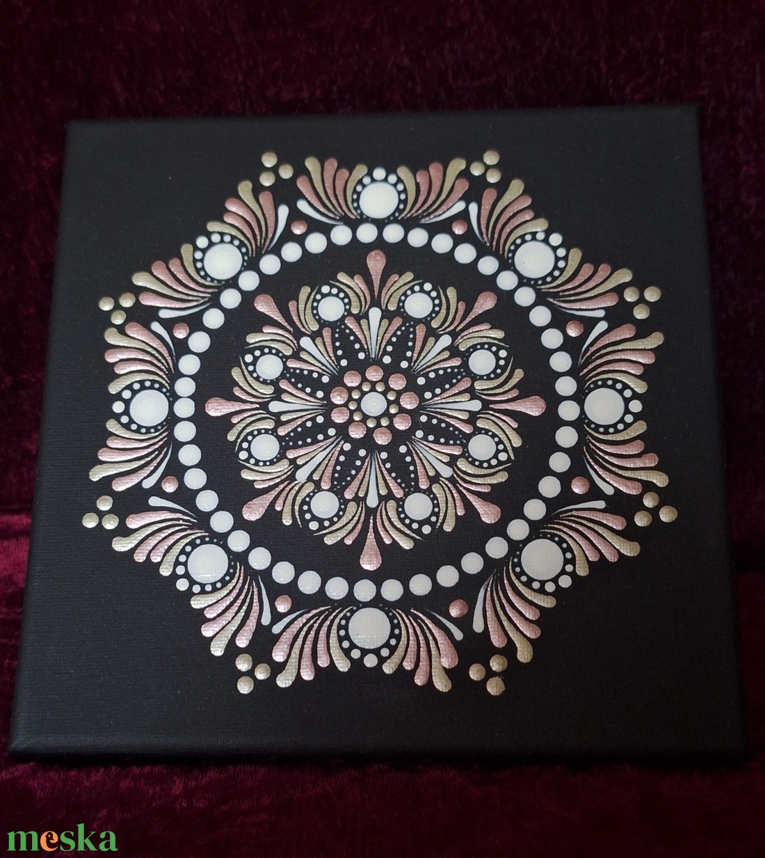 Energia mandala pontozott festmény 20x20cm  - otthon & életmód - dekoráció - spiritualitás - mandala - Meska.hu