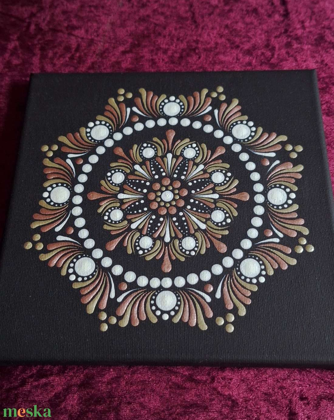 Energia mandala pontozott festmény 20x20cm  - otthon & életmód - dekoráció - spiritualitás - mandala - Meska.hu