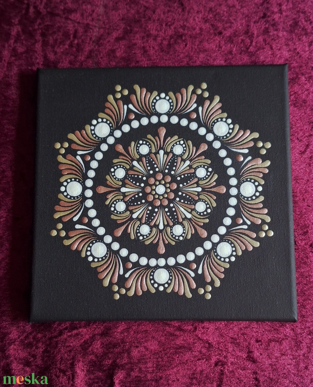 Energia mandala pontozott festmény 20x20cm  - otthon & életmód - dekoráció - spiritualitás - mandala - Meska.hu