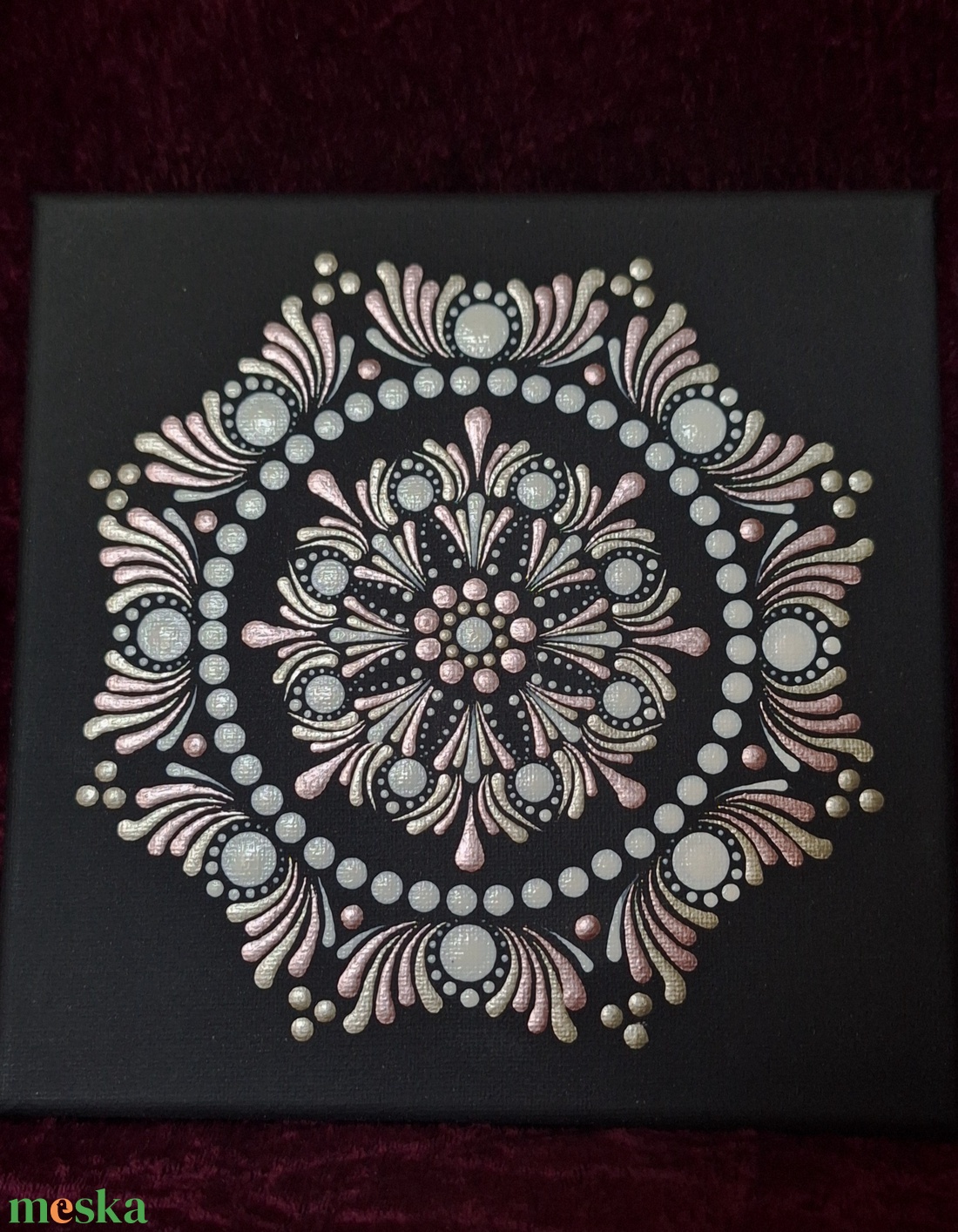 Energia mandala pontozott festmény 20x20cm  - otthon & életmód - dekoráció - spiritualitás - mandala - Meska.hu