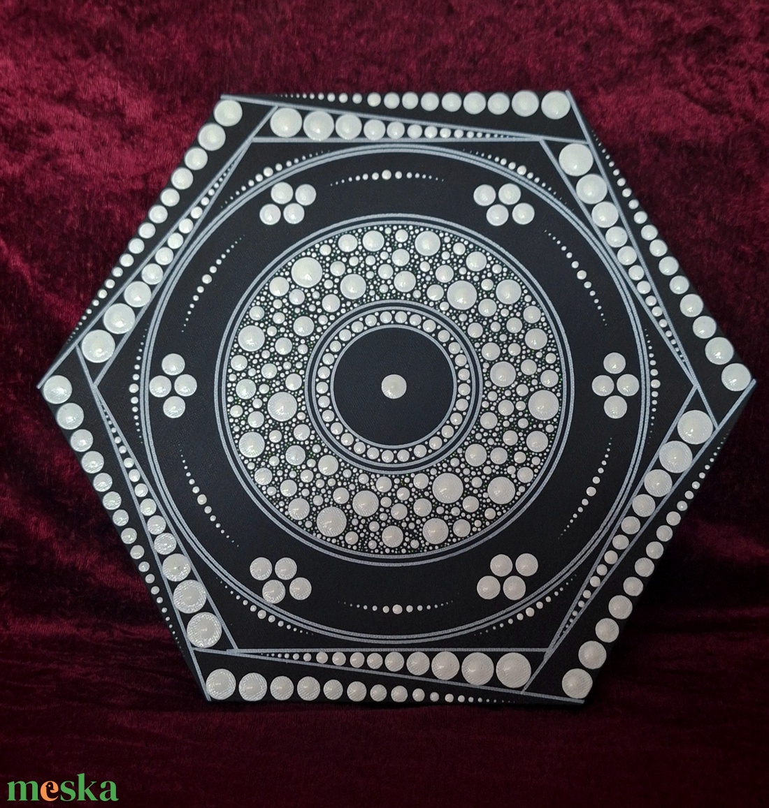 Hexa-Kozmosz � Szakrális geometria pontozott festmény (30 cm) - művészet - festmény - akril - Meska.hu