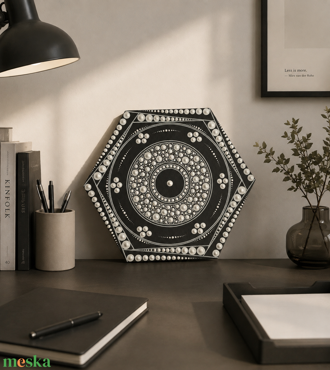Hexa-Kozmosz � Szakrális geometria pontozott festmény (30 cm) - művészet - festmény - akril - Meska.hu
