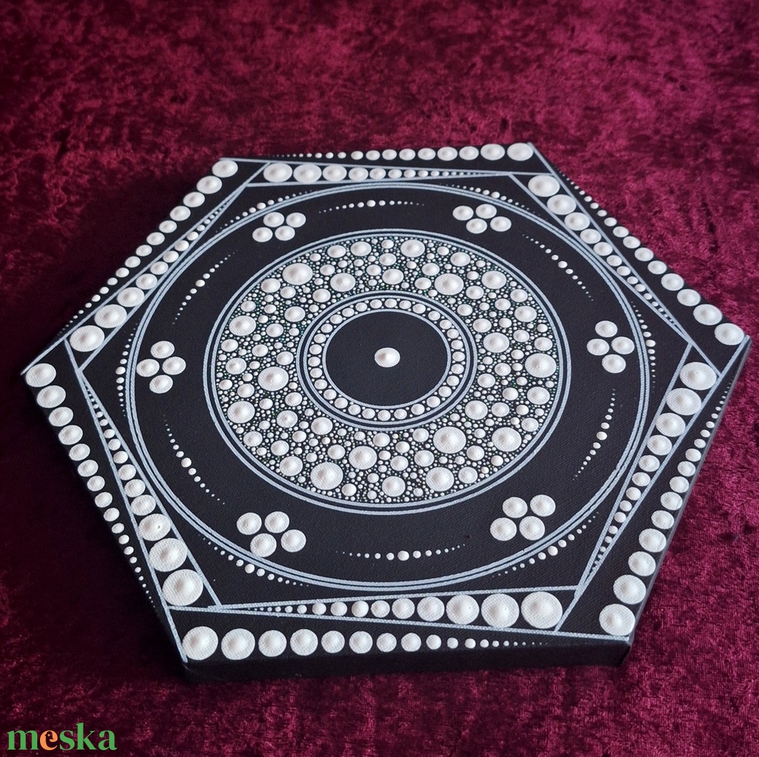 Hexa-Kozmosz � Szakrális geometria pontozott festmény (30 cm) - művészet - festmény - akril - Meska.hu