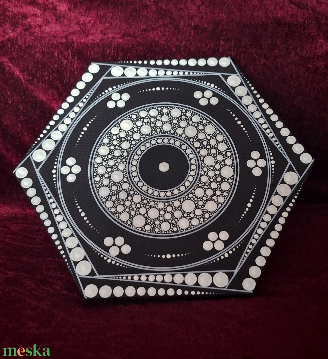 Hexa-Kozmosz � Szakrális geometria pontozott festmény (30 cm) - művészet - festmény - akril - Meska.hu