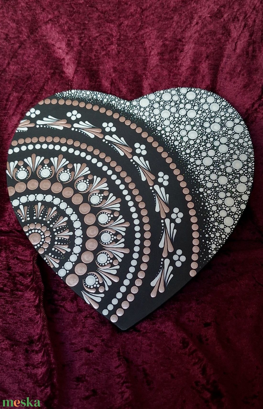 Belső béke szív alakú mandala 28 cm - otthon & életmód - dekoráció - spiritualitás - mandala - Meska.hu