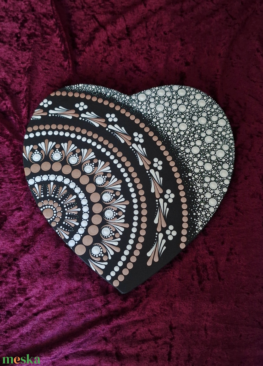 Belső béke szív alakú mandala 28 cm - otthon & életmód - dekoráció - spiritualitás - mandala - Meska.hu