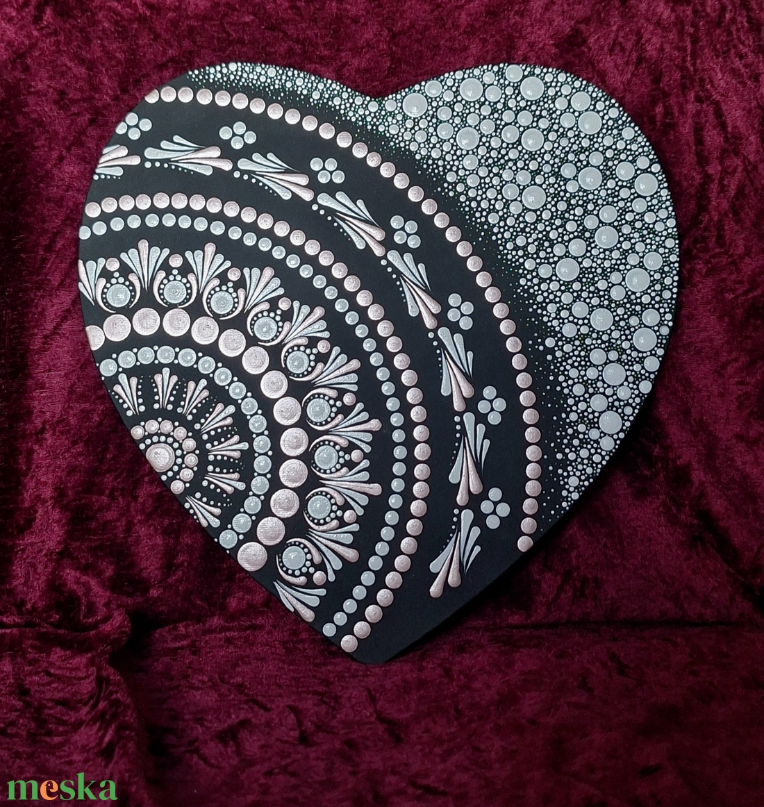 Belső béke szív alakú mandala 28 cm - otthon & életmód - dekoráció - spiritualitás - mandala - Meska.hu