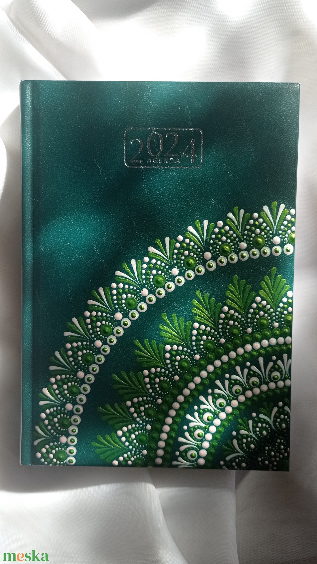 Zöld, nagyméretű mandala naptár, határidőnapló. 2024-es - otthon & életmód - papír, írószer - naptár & tervező - Meska.hu