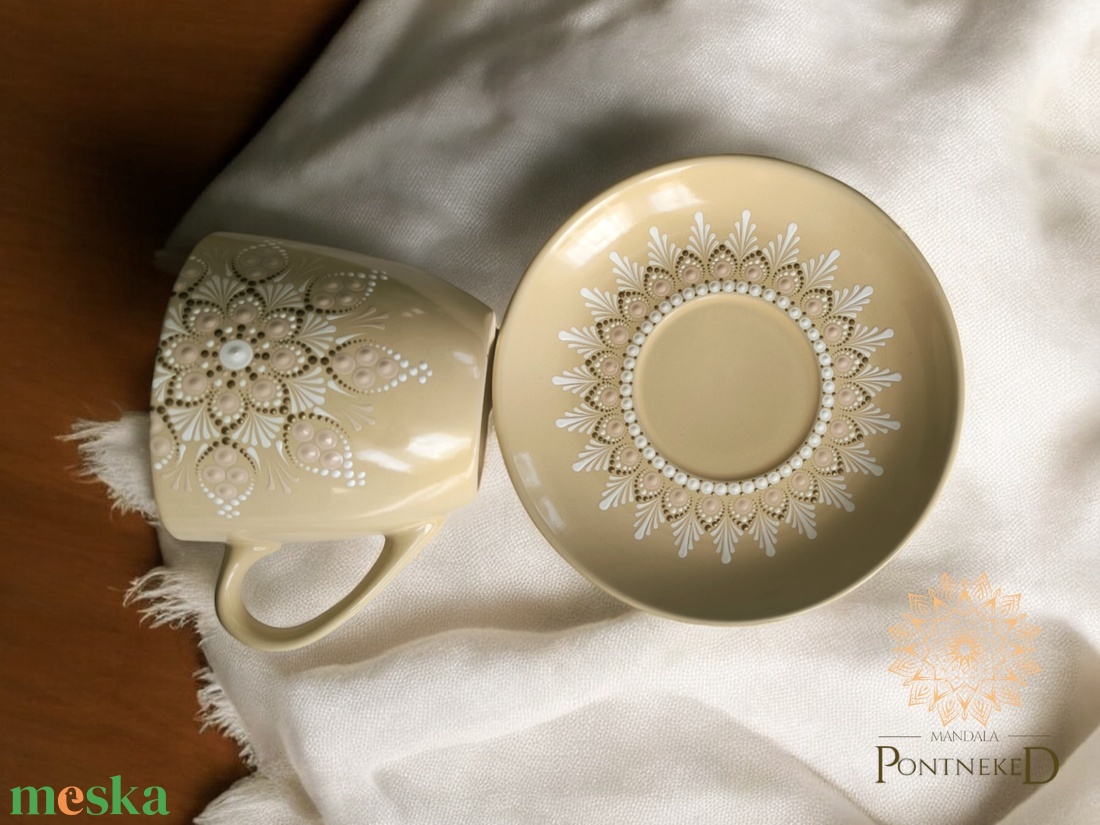 Bézs színű, mandalás cappuccinós szett - otthon & életmód - konyhafelszerelés, tálalás - tálalás - bögre & csésze - Meska.hu Bézs színű, mandalás cappuccinós szett - otthon & életmód - konyhafelszerelés, tálalás - tálalás - bögre & csésze - Meska.hu