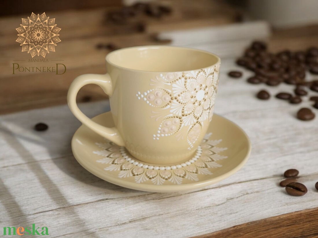 Bézs színű, mandalás cappuccinós szett - otthon & életmód - konyhafelszerelés, tálalás - tálalás - bögre & csésze - Meska.hu Bézs színű, mandalás cappuccinós szett - otthon & életmód - konyhafelszerelés, tálalás - tálalás - bögre & csésze - Meska.hu