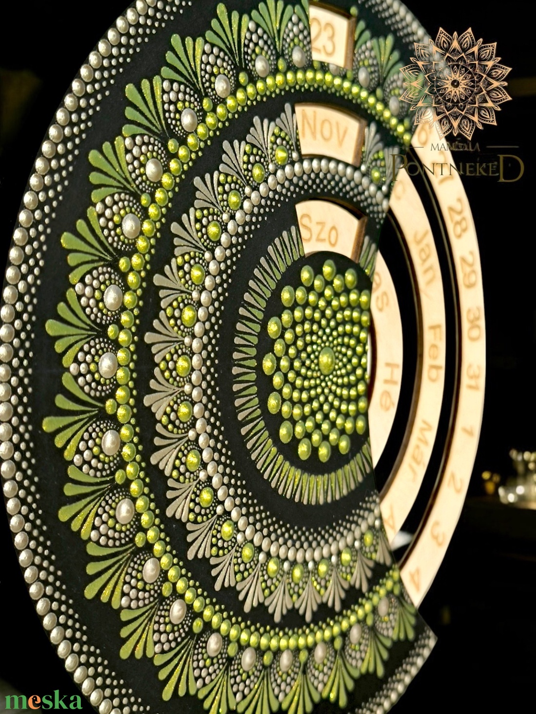 Mandala öröknaptár, álló, zöldarany-fehérarany (25 cm átmérőjű) - otthon & életmód - dekoráció - fali és függő dekoráció - falinaptár & öröknaptár - Meska.hu Mandala öröknaptár, álló, zöldarany-fehérarany (25 cm átmérőjű) - otthon & életmód - dekoráció - fali és függő dekoráció - falinaptár & öröknaptár - Meska.hu