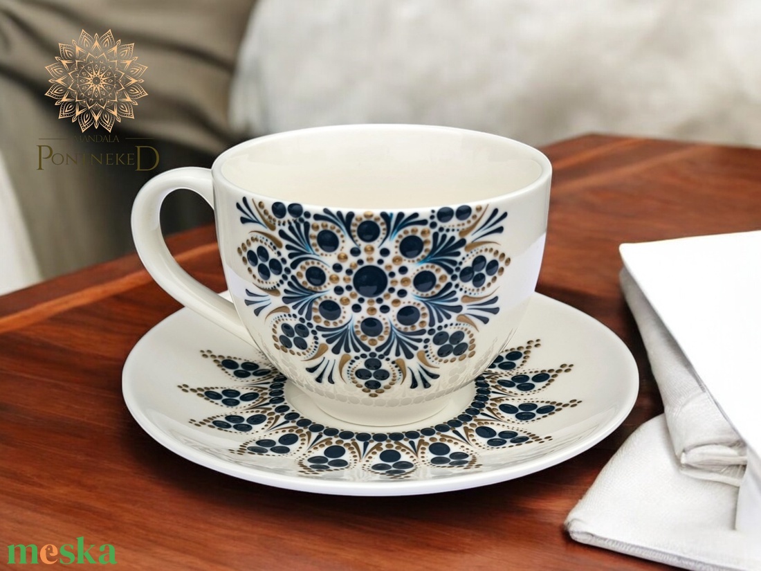 Törtfehér, mandalamintás cappuccinós/kávés szett (antik réz-indigó kék) - otthon & életmód - konyhafelszerelés, tálalás - tálalás - bögre & csésze - Meska.hu Törtfehér, mandalamintás cappuccinós/kávés szett (antik réz-indigó kék) - otthon & életmód - konyhafelszerelés, tálalás - tálalás - bögre & csésze - Meska.hu