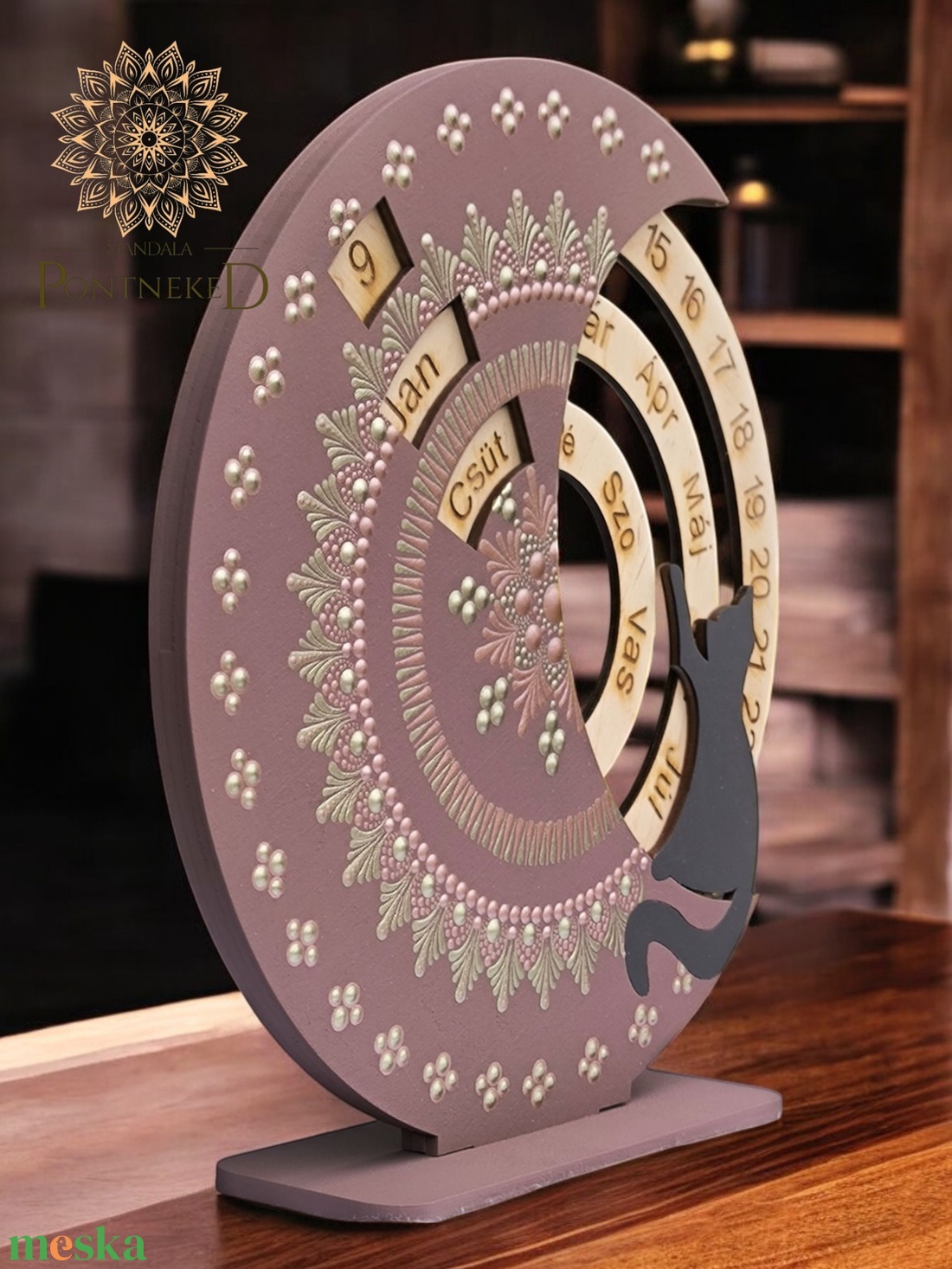 Mandala öröknaptár, macskás, álló, (vintage barna/rózsaarany-fehérarany, 25 cm átmérőjű) - otthon & életmód - dekoráció - fali és függő dekoráció - falinaptár & öröknaptár - Meska.hu Mandala öröknaptár, macskás, álló, (vintage barna/rózsaarany-fehérarany, 25 cm átmérőjű) - otthon & életmód - dekoráció - fali és függő dekoráció - falinaptár & öröknaptár - Meska.hu