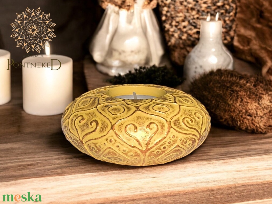 Rusztikus felületű, kerek, mandala mintás teamécses tartó (sárga) - otthon & életmód - gyertya, illat, aroma - mécses és mécsestartó - Meska.hu Rusztikus felületű, kerek, mandala mintás teamécses tartó (sárga) - otthon & életmód - gyertya, illat, aroma - mécses és mécsestartó - Meska.hu