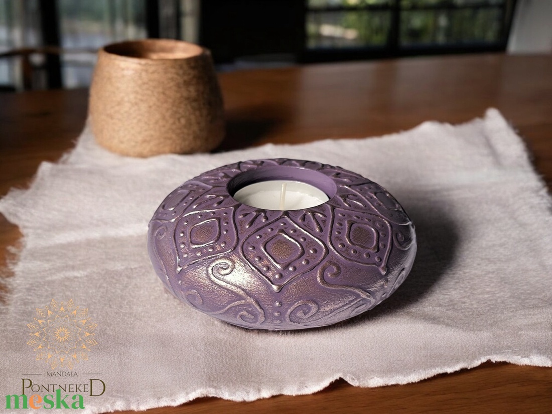 Rusztikus felületű, kerek, mandala mintás teamécses tartó (lila) - otthon & életmód - gyertya, illat, aroma - mécses és mécsestartó - Meska.hu Rusztikus felületű, kerek, mandala mintás teamécses tartó (lila) - otthon & életmód - gyertya, illat, aroma - mécses és mécsestartó - Meska.hu